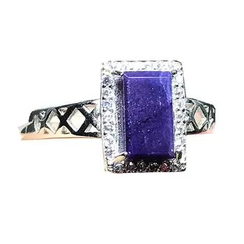 

8mm Top Natural Purple Sugilite Ring Silver Sterling Jewelry For Woman Man Beads Crystal Anticancer Stone Adjustable Ring AAAAA
