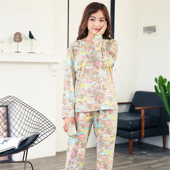 

Women's Long sleeve trousers Pajamas Set Comfortable Home Clothing Cartoon Pattern Casual Wear suit Sleepwear Female Nightgown