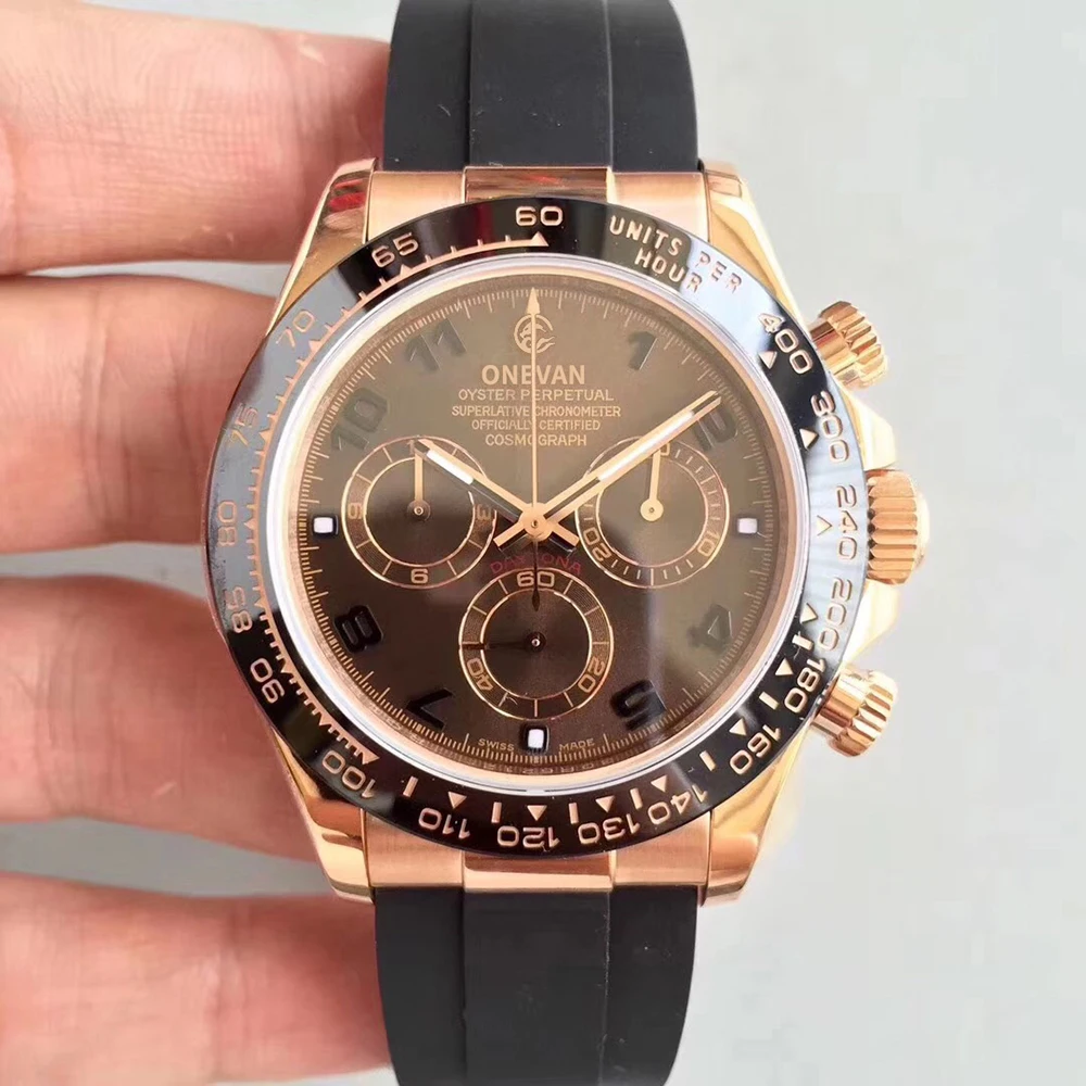 

AAA Rolexable TONA series M116519 All Subdials Work Function simple Brown face stainless steel automatic machine master watches