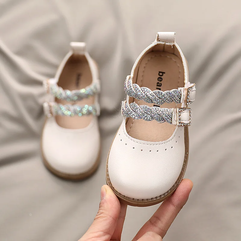 Zapatos de moda para bebé, zapatillas de princesa con diamantes de imitación para niña, zapatos planos cómodos de baile para niño, nuevos, E493