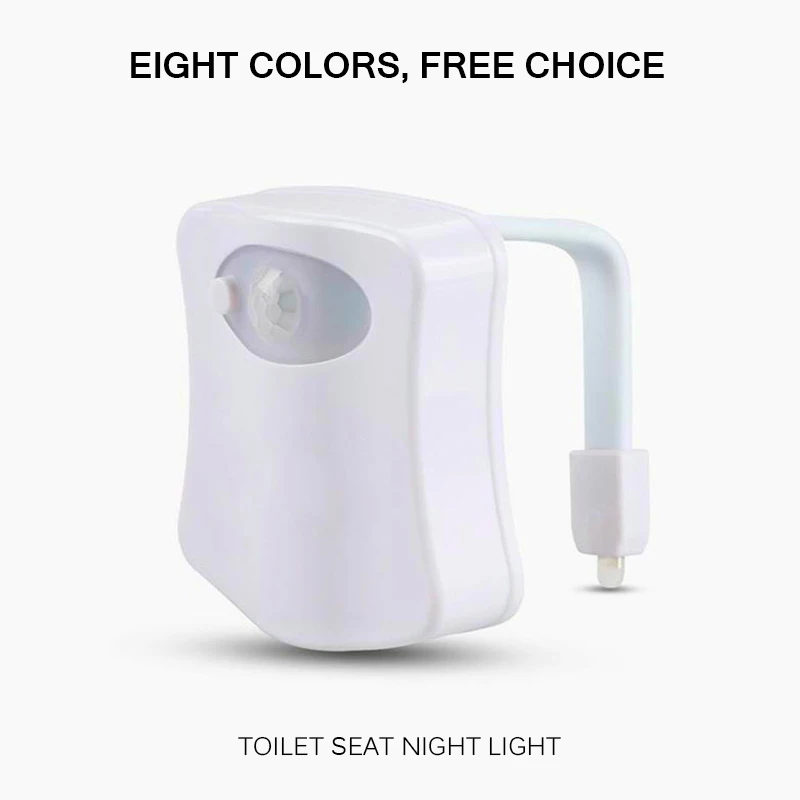 Светодиодный ночник для сиденья унитаза датчик движения WC Light 8 цветов сменная лампа с питанием от аккумуляторной батареи AAA подсветка для унитаза