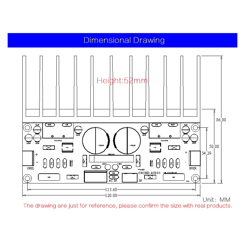 Двойной Ac12-32V 2,0 канал Tda7293 100+ 100 Вт Hifi стерео аудио усилитель доска