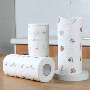 

1 roll Kitchen Clean Paper Towel Cloth Durable Washable For Dish Glass Desk Kitchen Accessories Cleaning Tissue Roll Paper Shelf