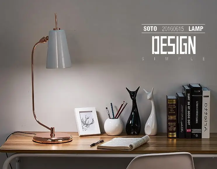 Noary Design простая настольная лампа с металлическим основанием из розового золота Lampgoldbase tafellamp прикроватная лампа