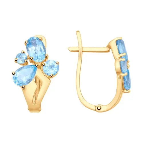 SOKOLOV earrings of gold with topazes