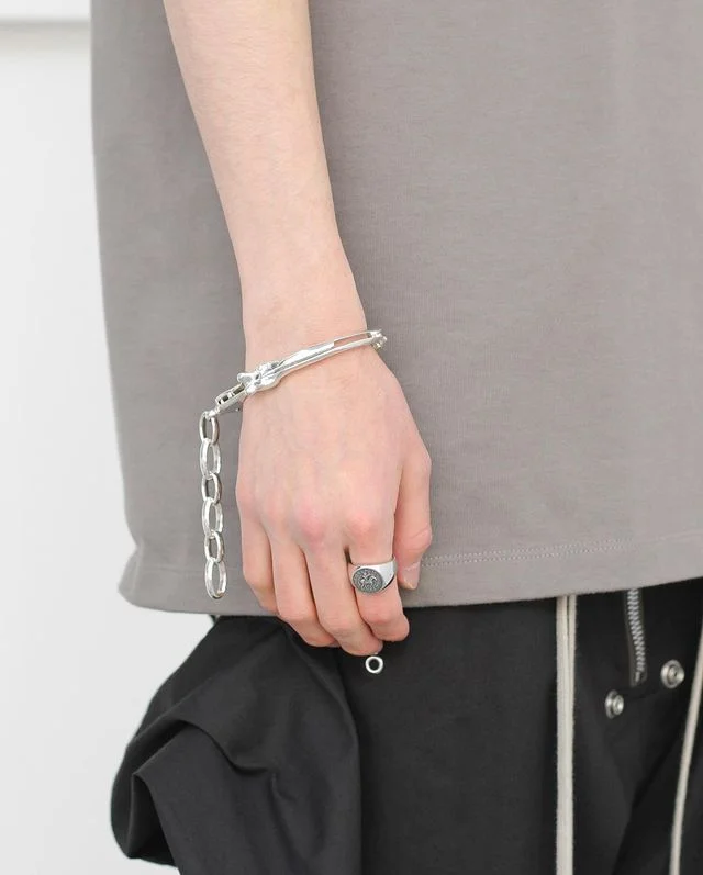 Soloist bone shaped handcuffs bracelet Fashion Trendy Brand Street  Exaggeration Popular Wild Hip Hop Style Jewelry Accessories