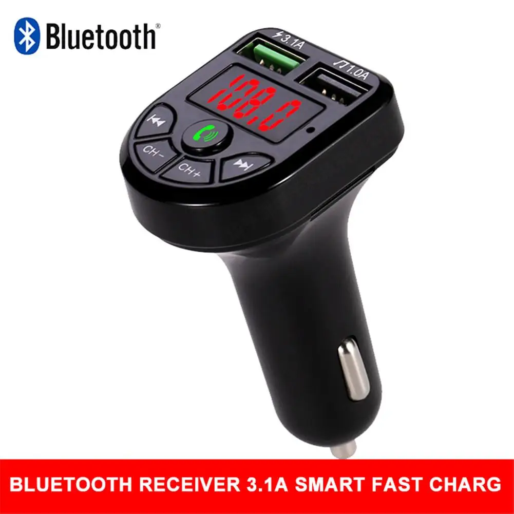 Беспроводной во время езды в автомобиле Bluetooth 5,0 FM передатчик с светодиодный Дисплей MP3 автомобильный FM стерео радио адаптер авто зарядное устройство для Зарядное устройство