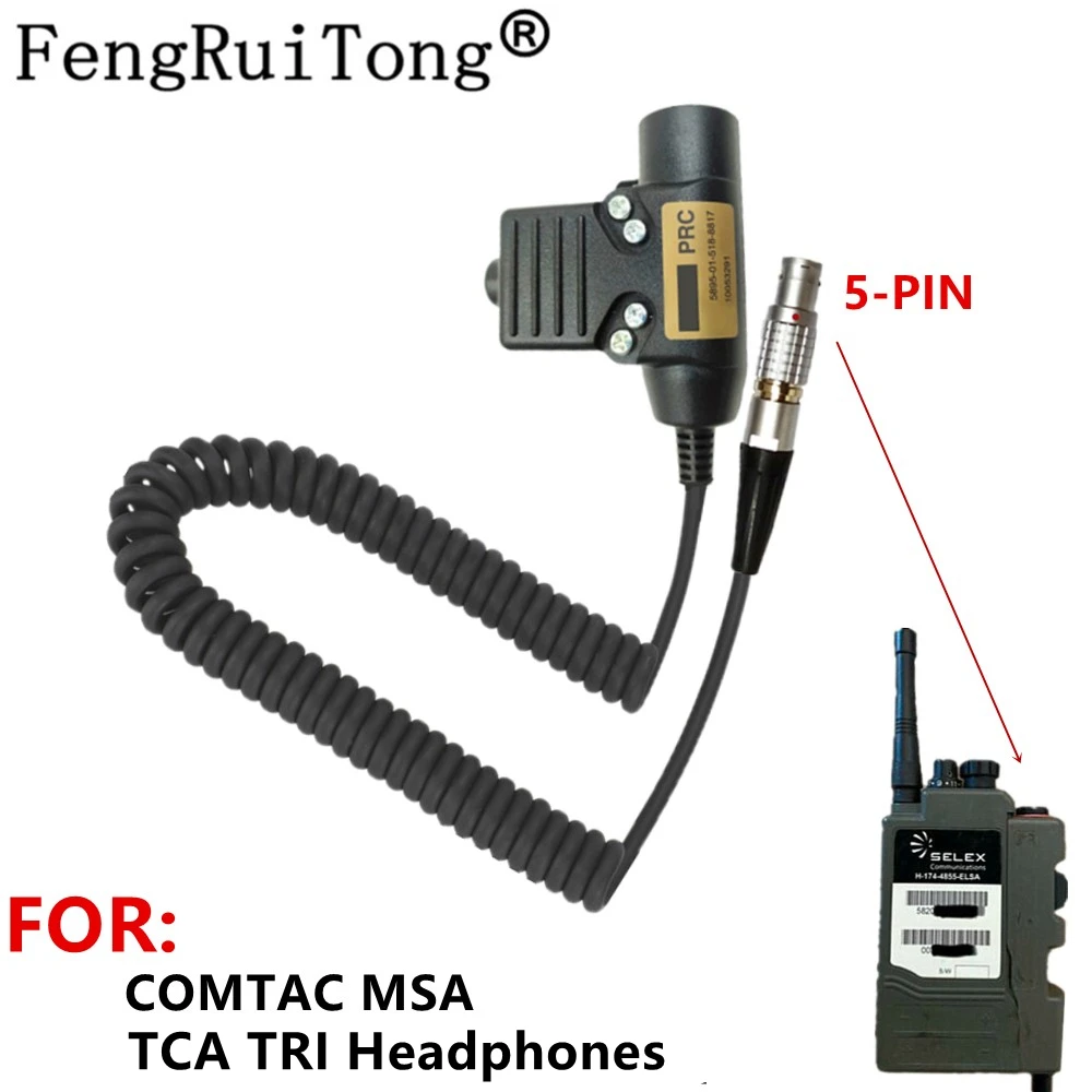 Tactical U94 PTT Headset Accessory PTT For COMTAC MSA  TCA TRI Headphones for Selex  H4855 Radio, Bowman PRR radio PRC343