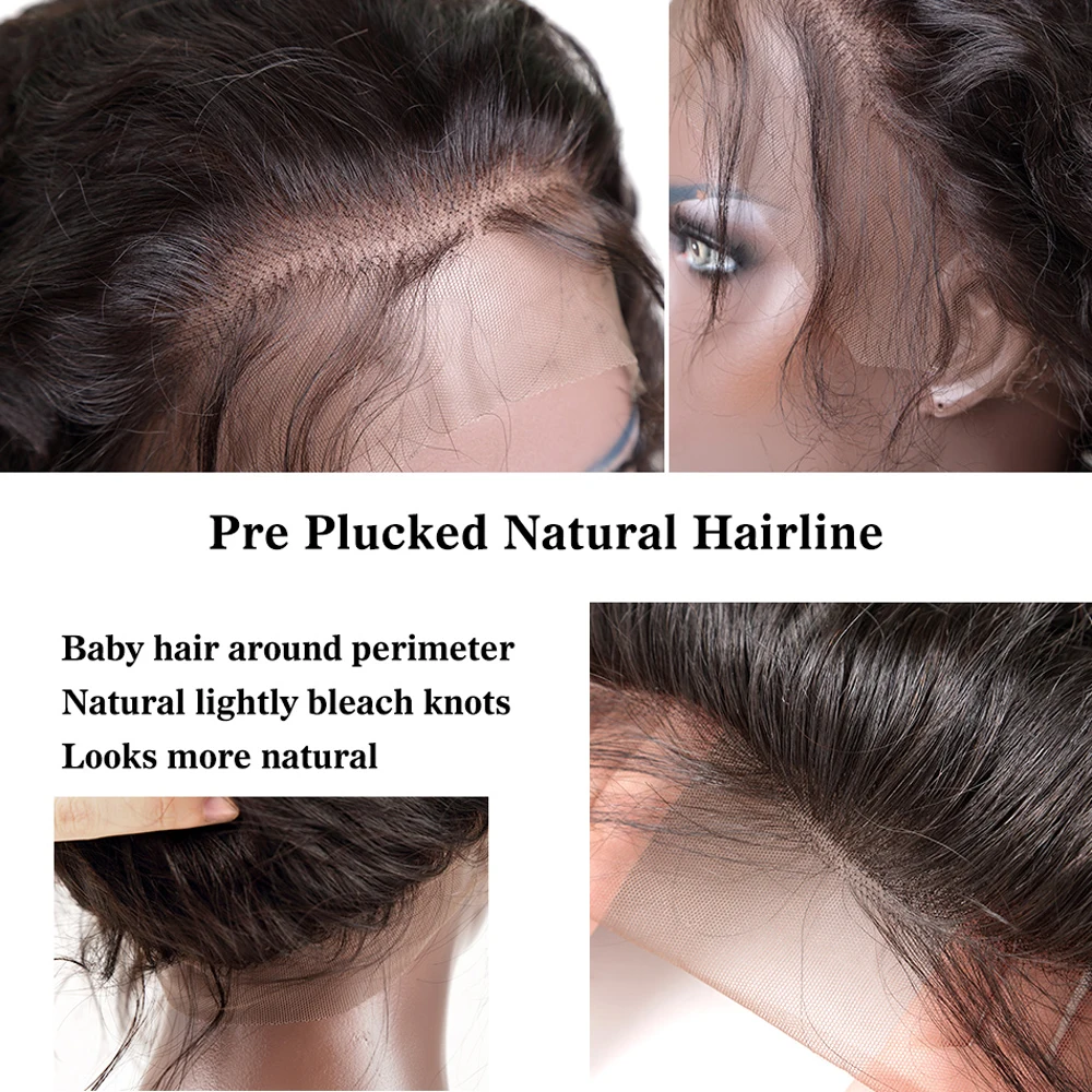 360 парики из натуральных волос на кружевной основе с глубоким волнистым выделением, перуанские человеческие волосы Remy, 150 плотность