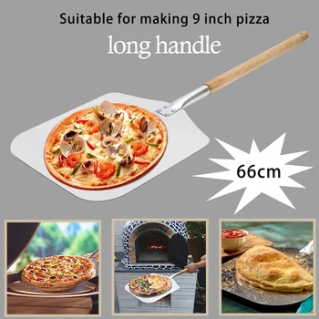 

Aluminum 9 Inch Pizza Peel Shovel with Wooden Handle Cake Shovel Pizza Lifter Tool Baking Tools 66cm Length