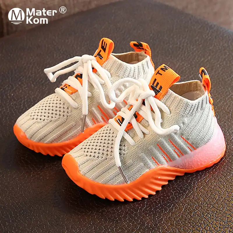 サイズ21 30赤ちゃんledライトアップシューズ靴子供通気性軽量スニーカー女の子グローイングスニーカー男の子非スリップカジュアルシューズ スニーカー Aliexpress