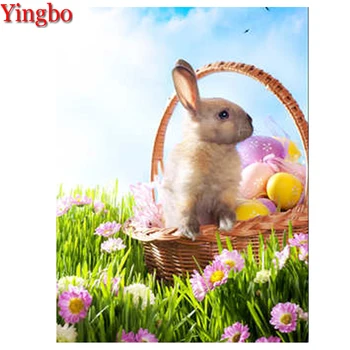 

Bunny and Easter eggs Diamond embroidery full square drill cross stitch beads needlework diamond painting crafts mosaic decor