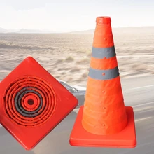 42cm składana drogowego ostrzeżenie o bezpieczeństwie znak pachołek drogowy pomarańczowy taśma odblaskowa tanie tanio 5AC300233 CN (pochodzenie)