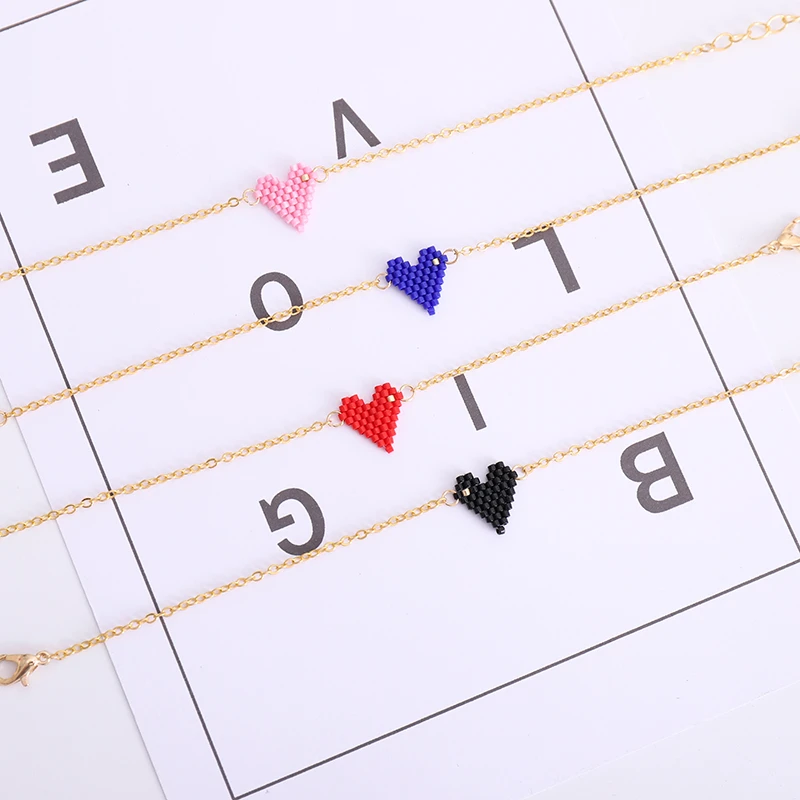 G Ycx Bileklik Heart Couple Bracelets For Lover Dainty Delica Bead Miyuki Bracelets Women Bohemian Pulsera Summer Paired Gifts Chain Link Bracelets Aliexpress