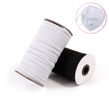 

5yards 3/6/8/10/12MM Sewing Elastic Band Masks White Black High Elastic Flat Rubber Band Waist Band Sewing Rope for DIY Mask