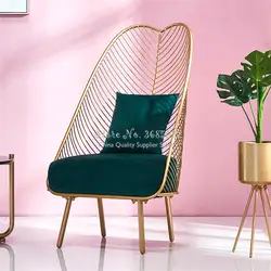 Роскошный Железный Золотой диван стул для отдыха с высокой спинкой скандинавский креативный современная мебель Губка Подушка для
