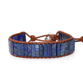 

Vintage Natural Stone Leather Wrap Bracelet Bohemia Style Creative Handmade Beaded Bracelets Jewelry for Female Party Wholesale