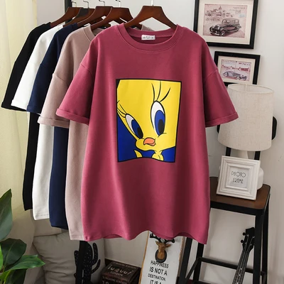 Красный long thick t shirt women winter autumn fashion cartoon cotton hoodie pullovers female warm loose tees tops oversize - Цвет: Красный