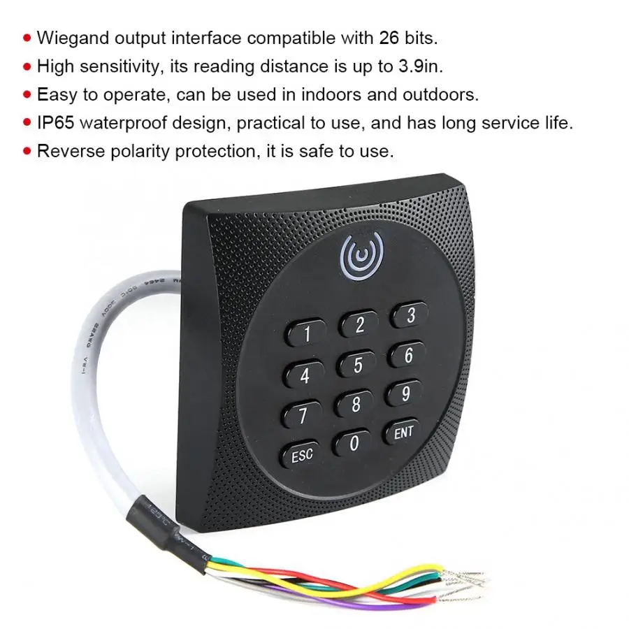 125 кГц WG26 RFID водонепроницаемый ID Пароль Клавиатура система контроля доступа