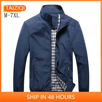 

Men Jacket Coat Spring And Autumn Thin Business Casual Plus-sized Jacket Long-term Plus-sized Long sleeve Jackets Men 7XL