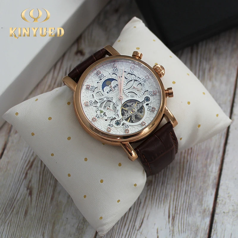 Relojes hombre KINYUED мужские часы лучший бренд автоматические механические Скелетон