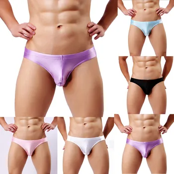 

Spot Goods Men's Sexy Underwear Cotton Men Underwear Brushed Light Stretch High Fork Sexy Sports Underpants Solid Flexible Short