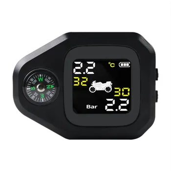 

Wireless Motorcycle Tire Pressure Monitor System With Compass Waterproof External Sensors Motorcycle TPMS Monitor