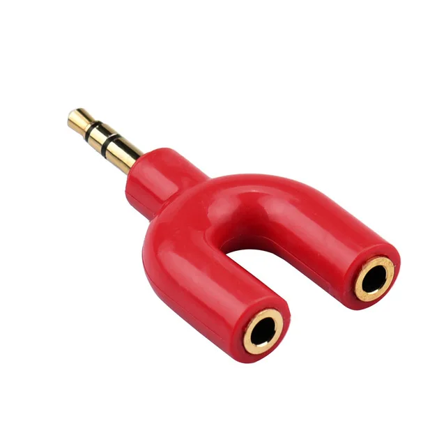 3,5 мм стерео аудио y-сплиттер 2 Женский до 1 Мужской кабель адаптер для наушников мобильный телефон компьютер MP3 - Цвет: Красный