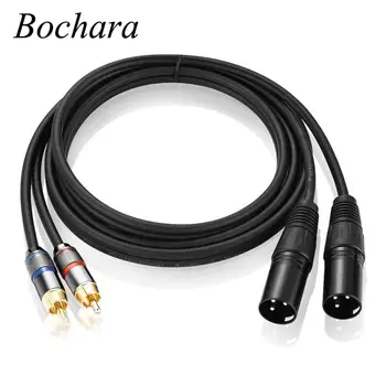 

Bochara 1.5m 2RCA Jack Male to Dual XLR Male Cable OFC AUX Audio Cable Shileded For Amplifier Mixer