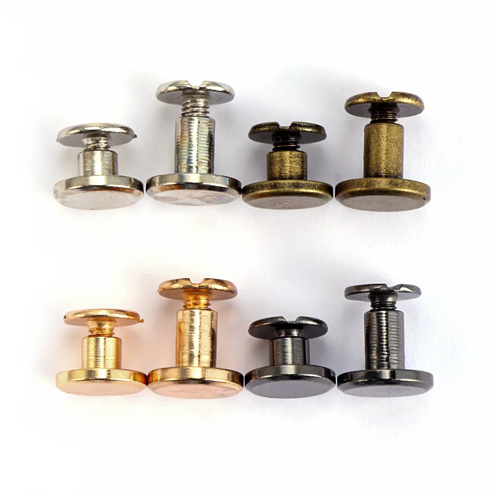 Chicago Nail Brass Solid Luggage Craft Flat Belt Screw 5/6.5/8mm Leather Craft 
