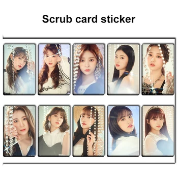 

10 Pcs/set KPOP IZONE HD Waterproof Scrub Card Sticker Traffic Card Sticker Photocard Dropshipping