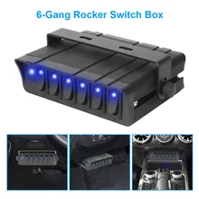 LEEPEE Durable 6 Gang Toggle Controller Panel with LED Light Indicator For Truck JEEP Offroad RV 12V Switch Box Rocker