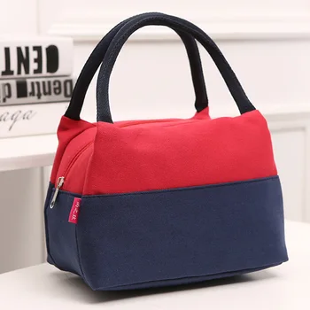 

Food Container With Handle Color Matching Portable Large Capacity Lunch Bag Kitchen Office Thermal Insulation Leakproof Canvas