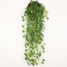 Guirlande de plantes de vigne artificielles suspendues de 90 cm, décoration murale de jardin pour maison, feuilles vertes de lierre, radis, algues, raisin, fausses fleurs, fête