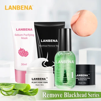 

LANBENA Remove Blackhead Series Black Mask Face Mask Nose Strip Peel Off Acne Treatment Deep Cleansing Plant Extracts Skin Care