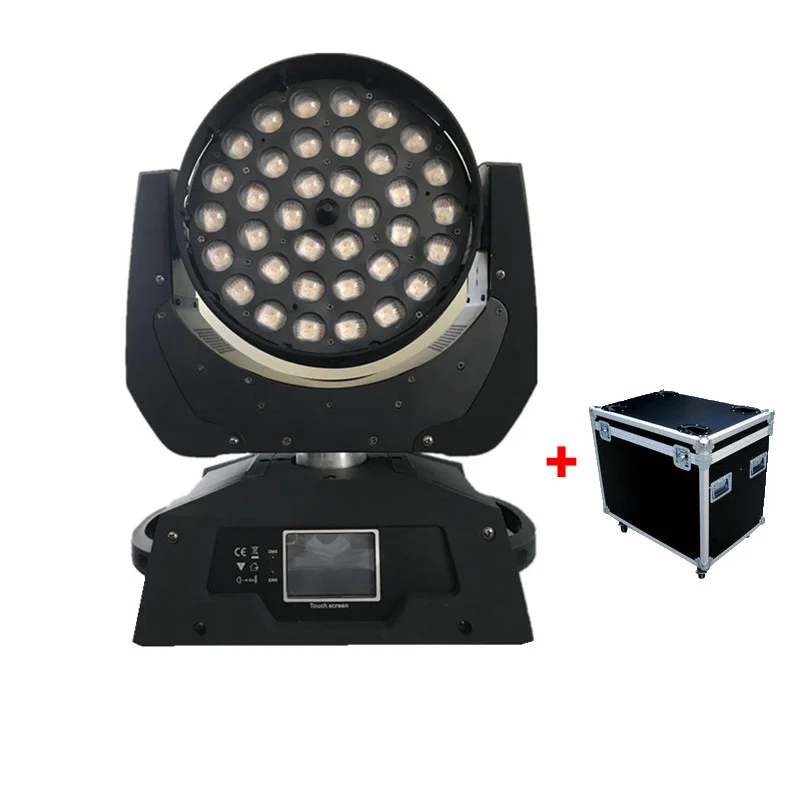 Бесплатная доставка 8 шт./лот flycase 36 шт. x 18 Вт rgbwa uv 6в1 led moving head wash light rgbwauv zoom 3 Circle effect