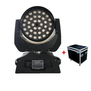 

Free shipping 8pcs/lot flycase 36pcsx18w rgbwa uv 6in1 led moving head wash light led rgbwauv zoom moving head 3 circles effect