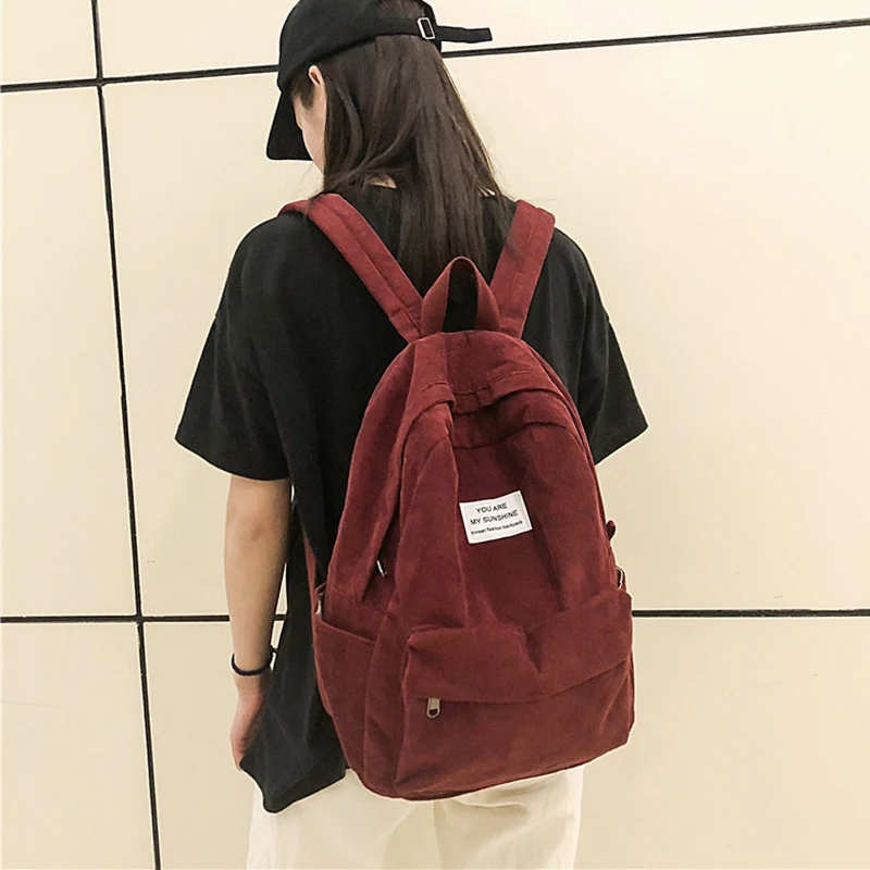 Хит продаж 2019 вельветовый рюкзак для женщин путешествий Mochilas школьная сумка