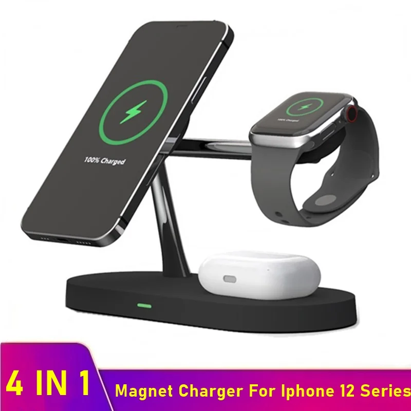 Tongdaytech 15W imán Qi rápido cargador inalámbrico para Iphone 12 Mini Pro MAX adaptador cargador para los Airpods de Apple Watch 6 5 4 3 2 1