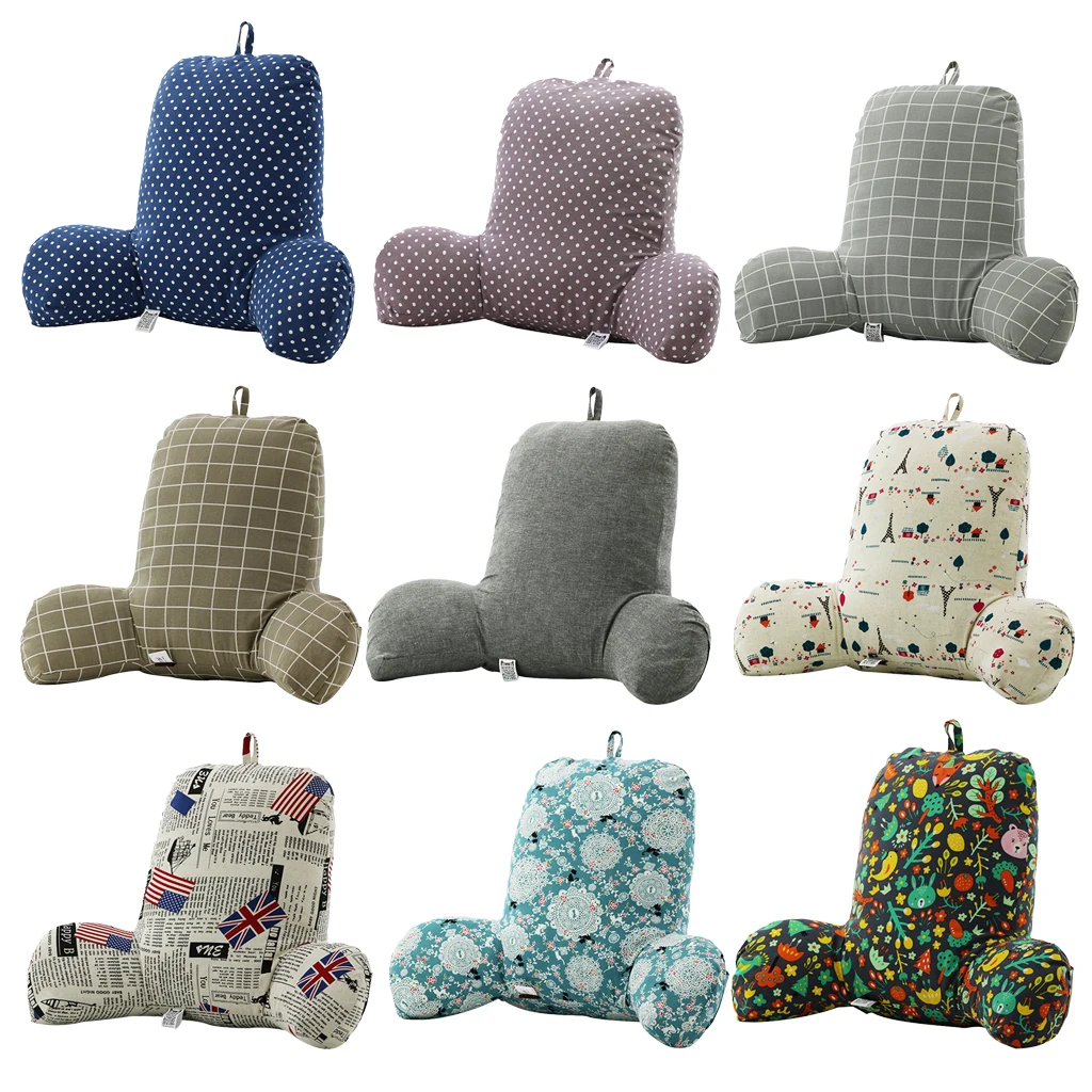 Comfy Reading Pillow Bedrest Chair Sofa Bed Support of Lumbar & Back, Feather Velvet Filled for Breathable Comfortable