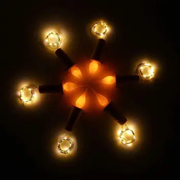 

Fairy Flame String Lights Cork Shaped Night Candle Wine Bottle Lamp DIY Decor