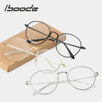 

iboode Metal Round Mens Eyewear Frames Women Retro Vintage Round Optical Glasses Frame Fashionable Clear Lens Spectacle Male