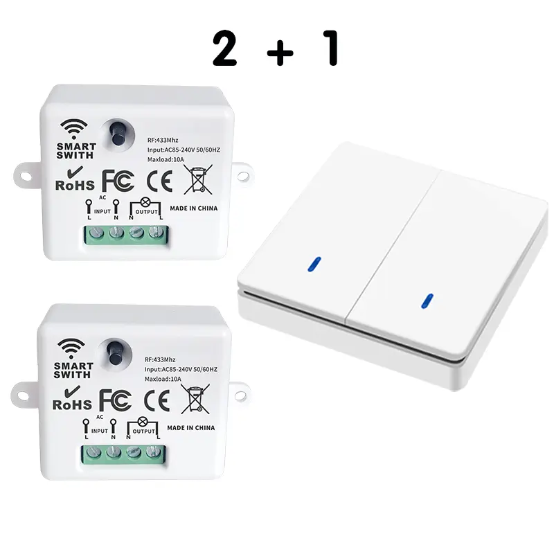Wireless Smart Switch Light 433Mhz RF 86 Wall Panel Switch with Remote Control Mini Relay Receiver 220V Home Led Light Lamp Fan - Image 13