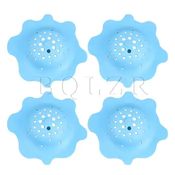 

BQLZR 4 Pieces Flexible Silicone Filter Stopper Blue Kitchen Sink Drainer