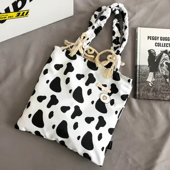

Large Capacity Tote Bags For Women Cow Pattern Casual Ladies Shoulder Bag Handbags Lightweight Waterproof Bolsos Para Mujer