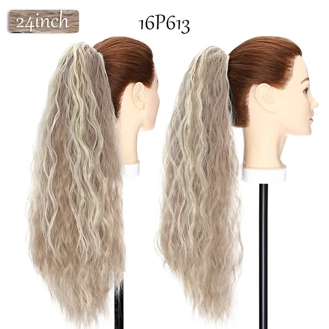 S-noilite Synthetic 12-26inch Claw Clip On Ponytail Hair Extension Ponytail Extension Hair For Women Pony Tail Hair Hairpiece 16P613-new