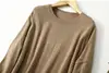 Women's 85% Silk 15% Cashmere Crew Neck Long Loose Type Pullover Sweater Top  LY001 ► Photo 3/6