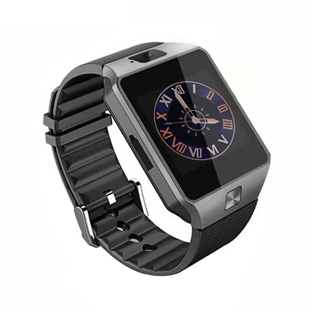 Серебристый Bluetooth Смарт-часы с камерой 2G SIM TF слот для карты Smartwatch телефон для Android IOS - Цвет: Серебристый