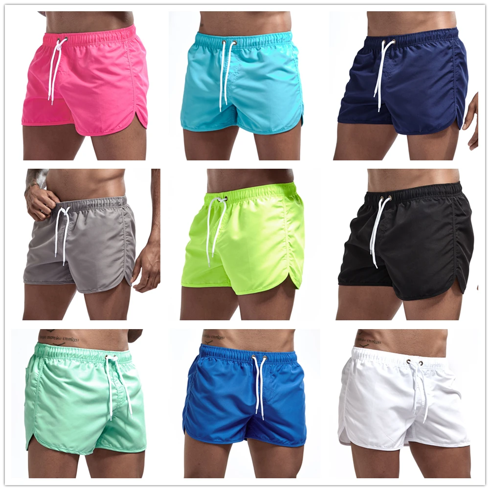 Pantalones cortos deportivos de playa para correr para hombre, pantalones cortos de surf de movimiento de secado rápido de baño para hombre|Pantalones cortos de - AliExpress