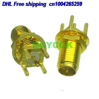 

DHL 200pcs RPSMA female PLUG nut bulkhead solder PCB mount straight F connector 22ds
